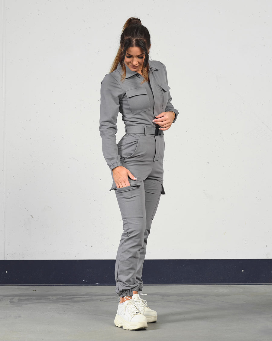 Soft jumpsuit (m/belte) - Gray