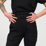 Soft cargo pant (m/belte) - Black