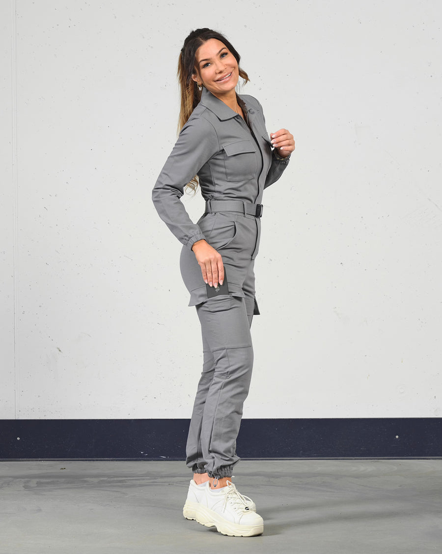Soft jumpsuit (m/belte) - Gray
