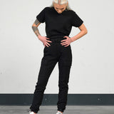 Soft cargo pant (m/belte) - Black