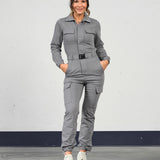 Soft jumpsuit (m/belte) - Gray