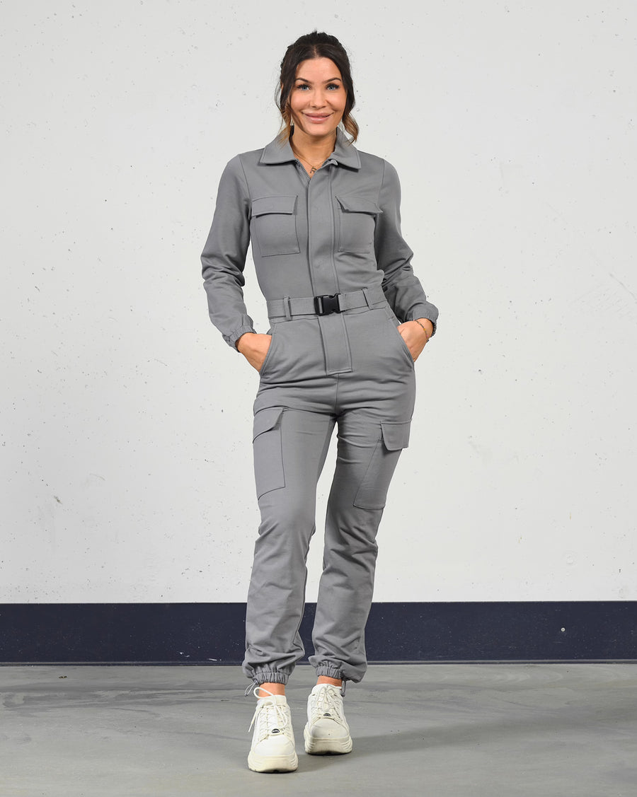 Soft jumpsuit (m/belte) - Gray