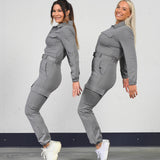 Soft jumpsuit (m/belte) - Gray