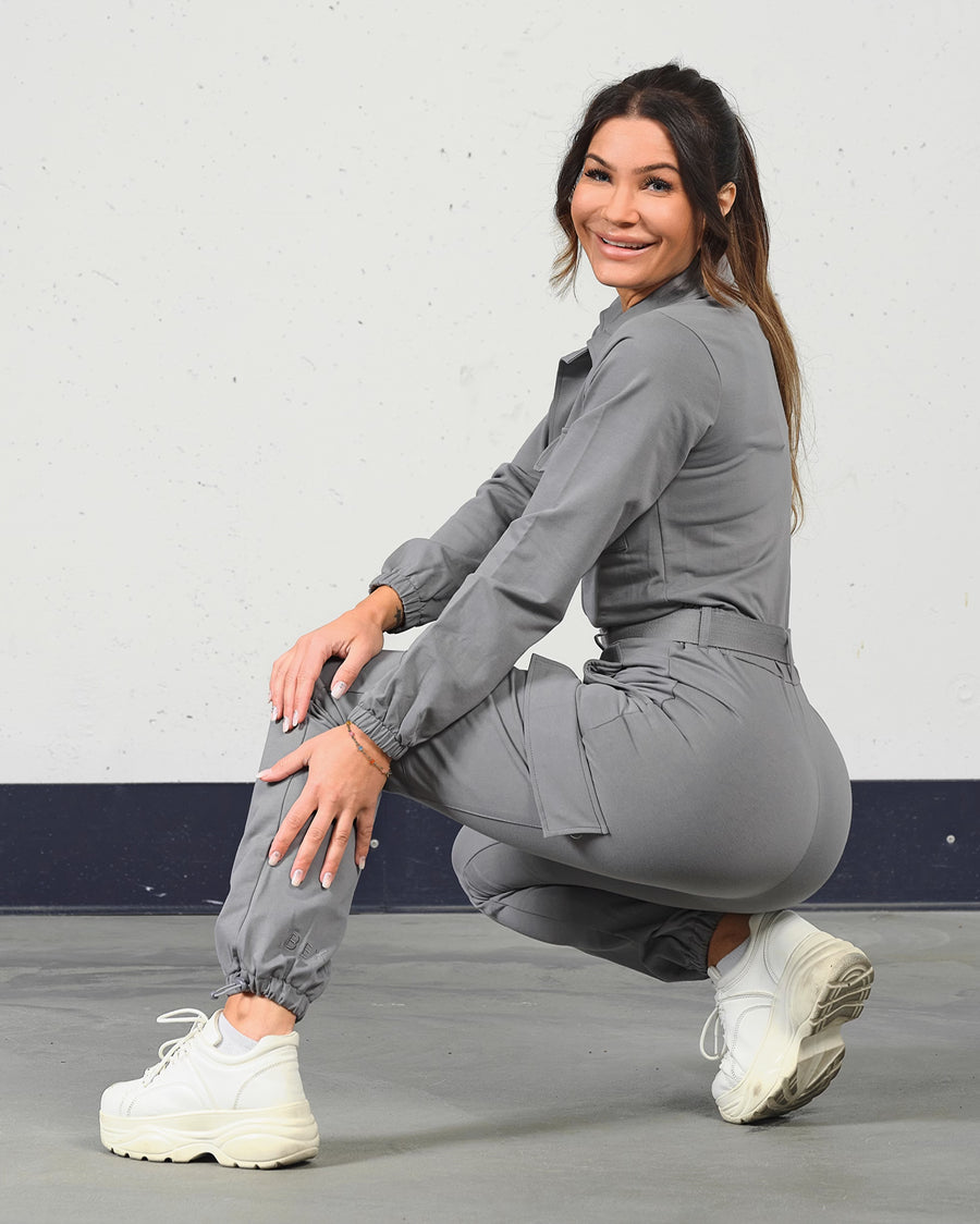 Soft jumpsuit (m/belte) - Gray