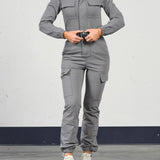 Soft jumpsuit (m/belte) - Gray