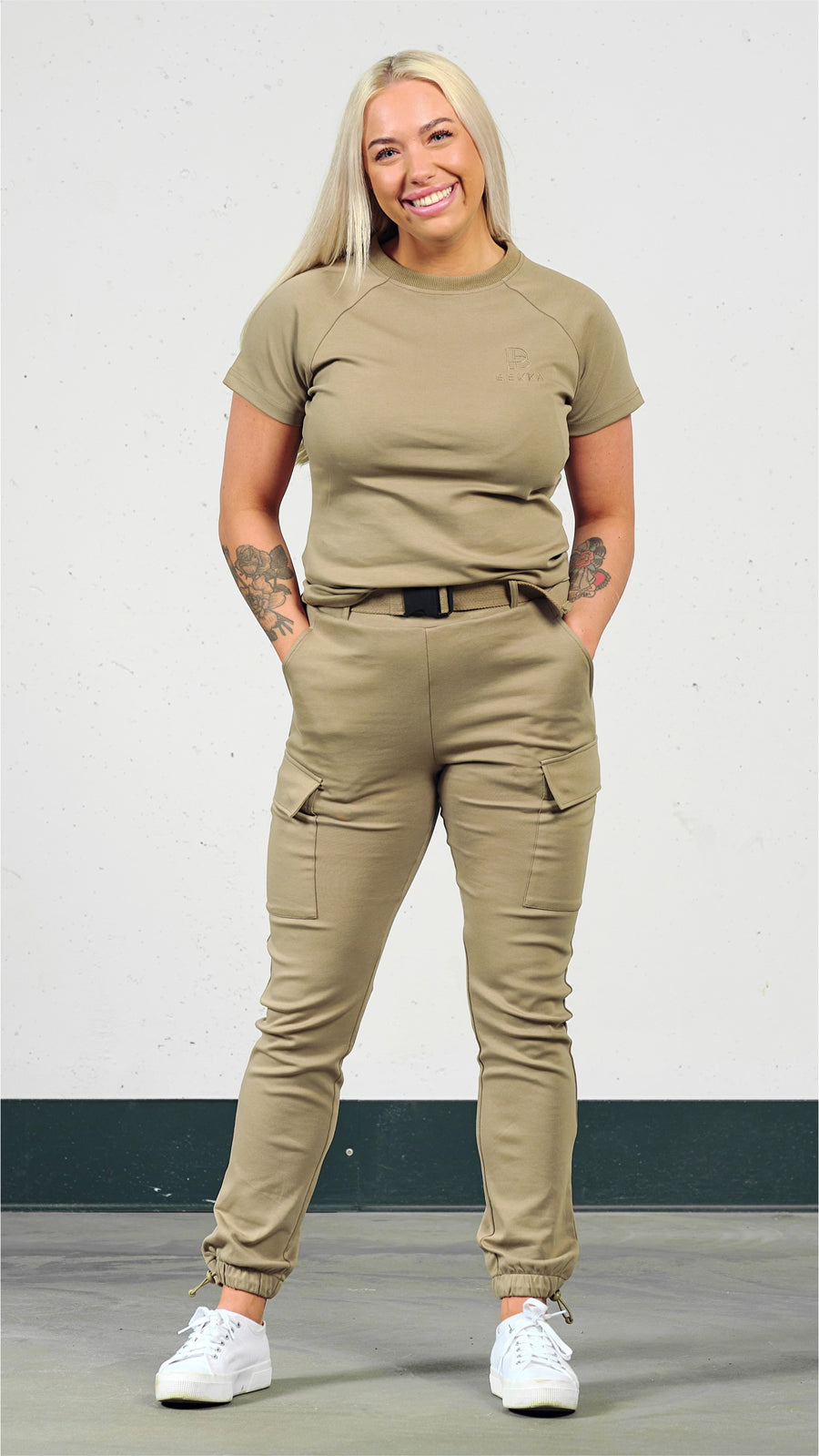 Soft cargo pant (m/belte) - Forest green