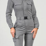 Soft jumpsuit (m/belte) - Gray