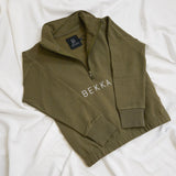 YOUNG Highschool zip sweater - Burnt olive