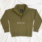 YOUNG Highschool zip sweater - Burnt olive