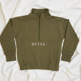 YOUNG Highschool zip sweater - Burnt olive
