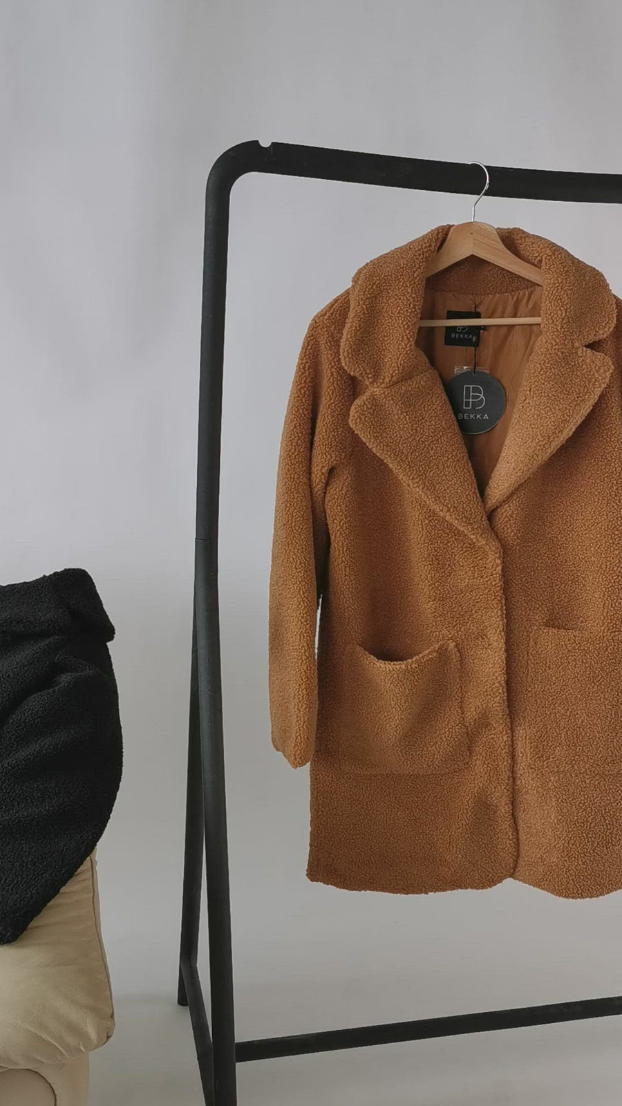 Chunky teddy coat - Honey