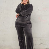 Soft velvet sweater - Charcoal