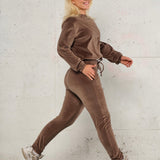 Soft velvet sweater - Faded brown