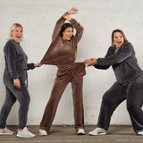 Soft velvet pant - Charcoal