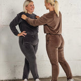 Soft velvet sweater - Charcoal