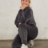 Soft velvet sweater - Charcoal
