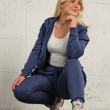 Jersey zip hoodie - Deep blue