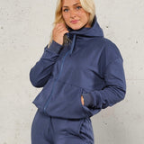 Jersey zip hoodie - Deep blue