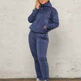 Jersey zip hoodie - Deep blue