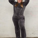 Soft velvet sweater - Charcoal