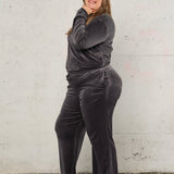 Soft velvet sweater - Charcoal