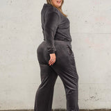 Soft velvet sweater - Charcoal
