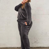Soft velvet sweater - Charcoal