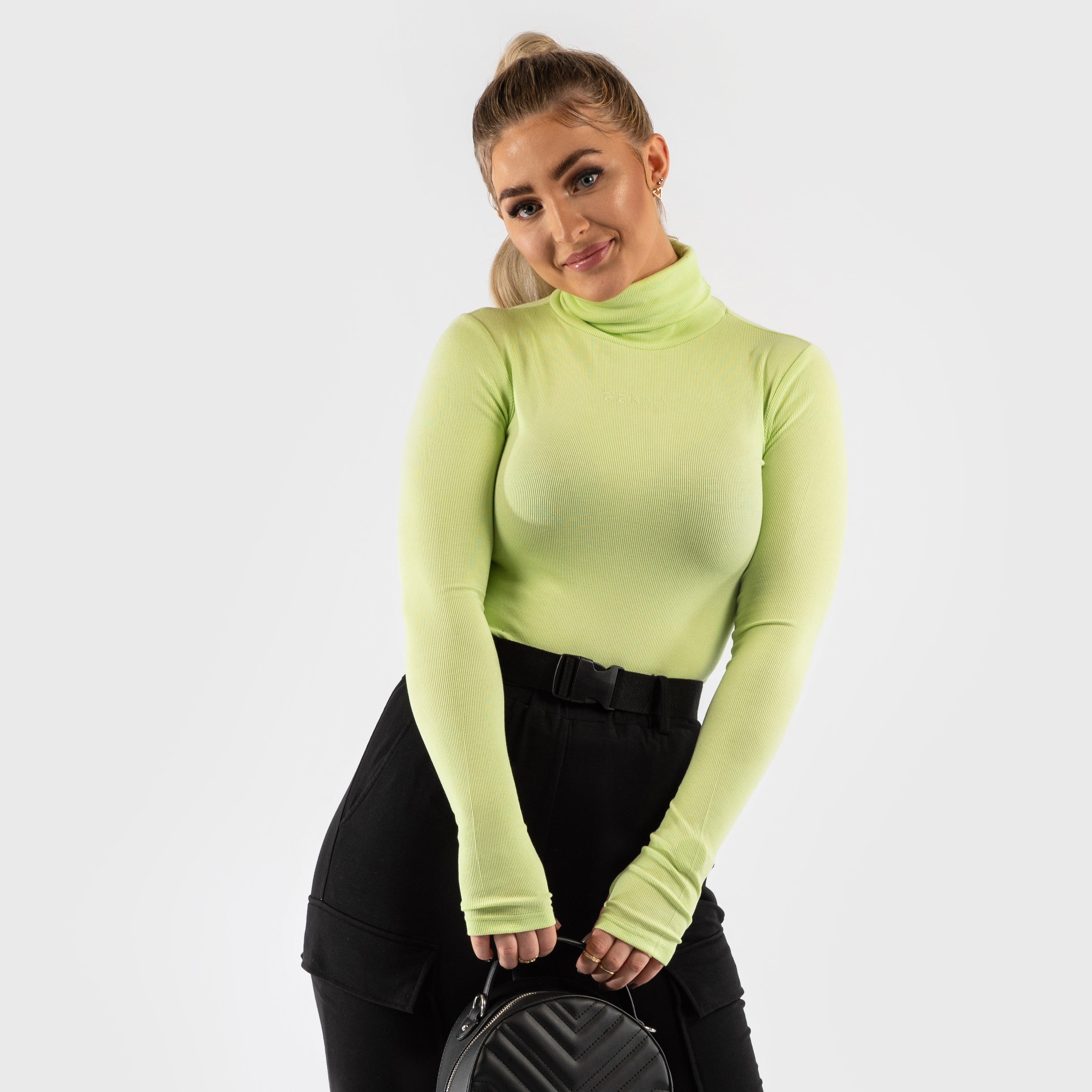 Turtleneck longsleeve - neon green (6277200019623)