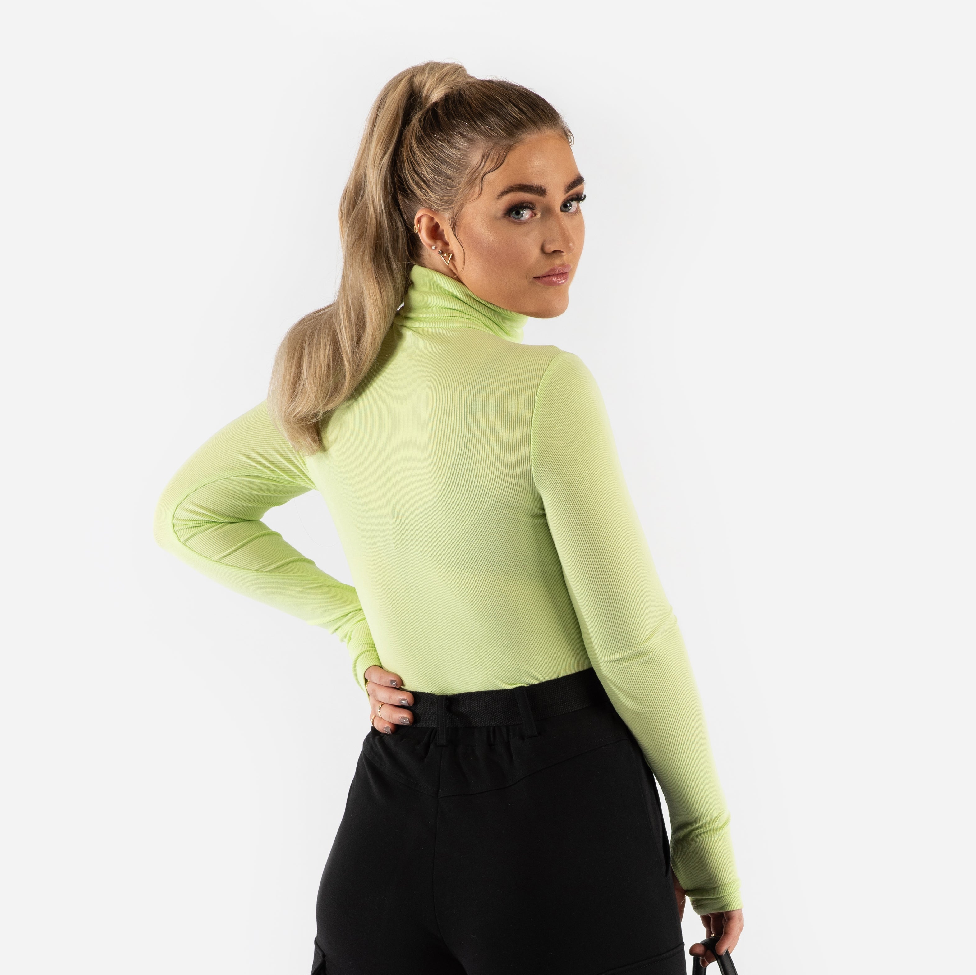 Turtleneck longsleeve - neon green (6277200019623)