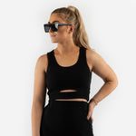Highwaist skirt and top - black (6278736412839)