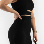 Highwaist skirt and top - black (6278736412839)