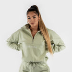 Highschool zip sweater - light herb (6278846775463)