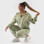Highschool zip sweater - light herb (6278846775463)