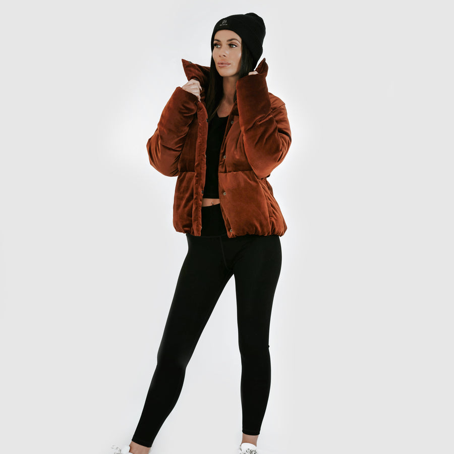 Velvet puff jacket - rusty red (6278618349735)