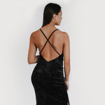 Velvet dress - black (6278678020263)