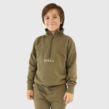 YOUNG Highschool zip sweater - Burnt olive