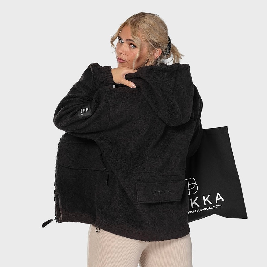 Fleece zip jacket - black (6292519616679)