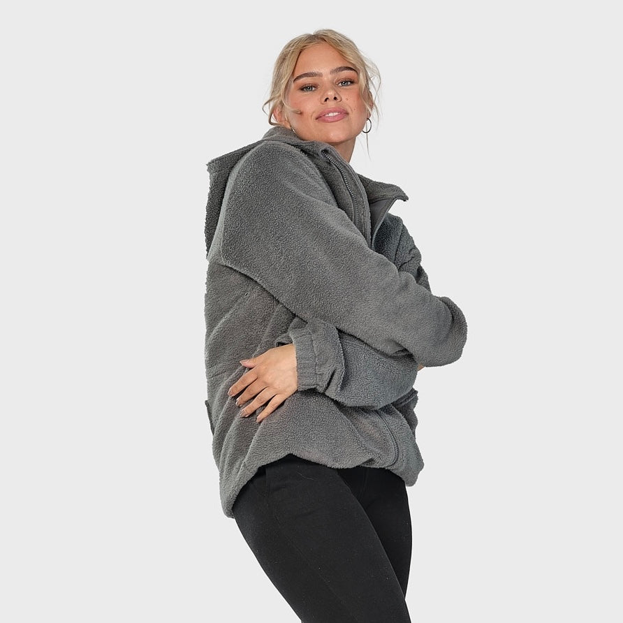 Fleece zip jacket - gray (6292524204199)