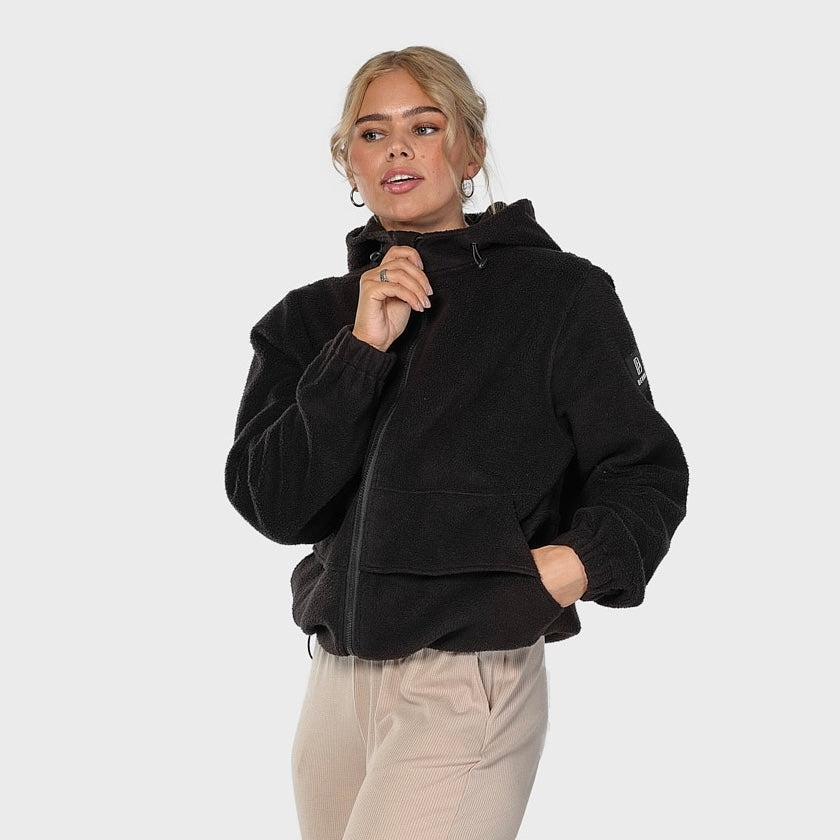 Fleece zip jacket - black (6292519616679)