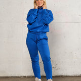 Highschool zip sweater - Royal blue