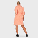 Oversized tee dress (m/belte) - coral (6292675952807)
