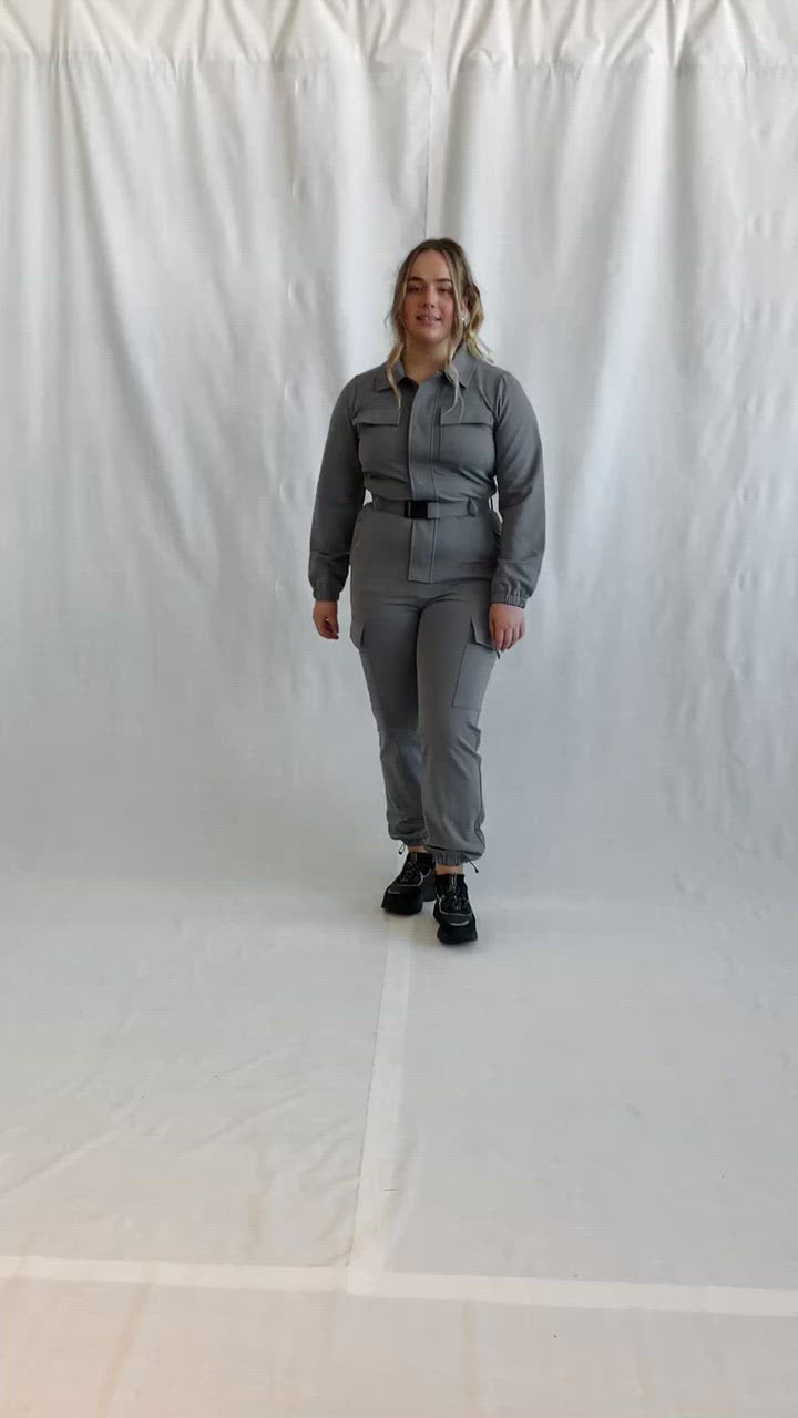 Soft jumpsuit (m/belte) - Gray