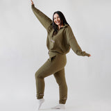 Highschool zip sweater - Burnt olive