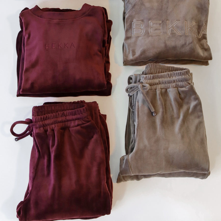 Soft velvet pant - Burgundy