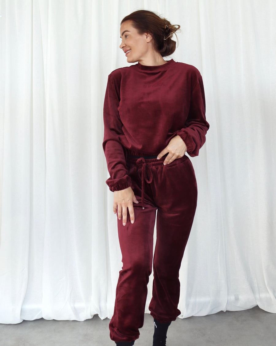 Soft velvet pant - Burgundy