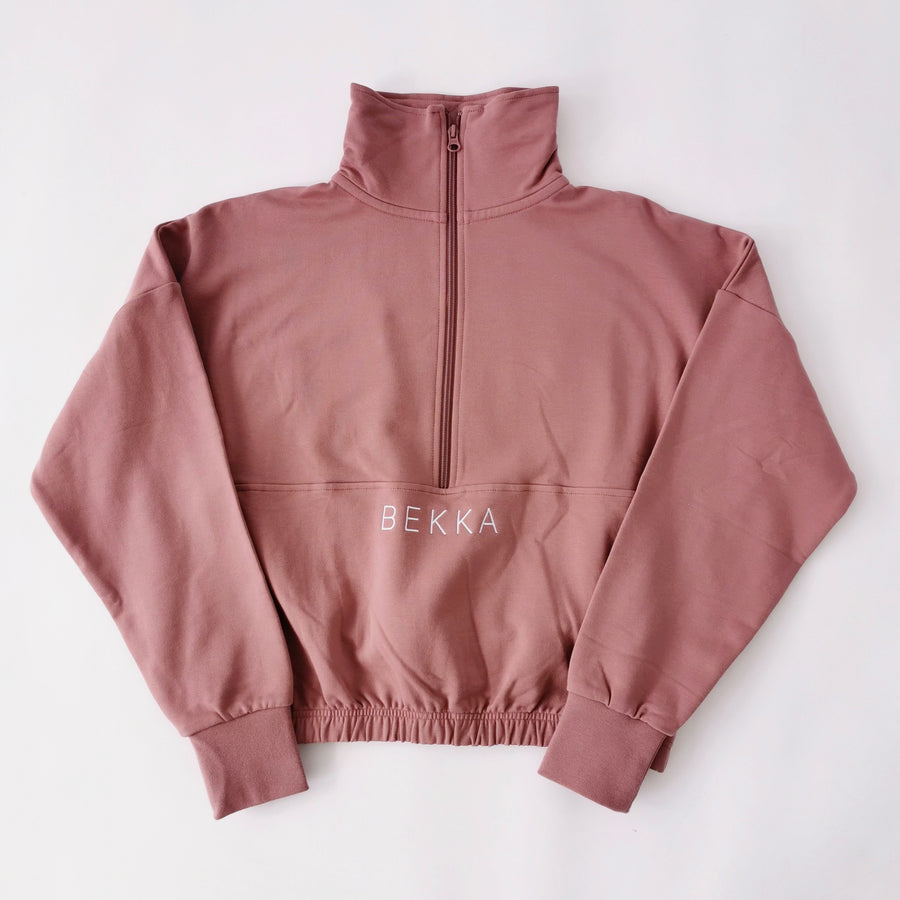 YOUNG Highschool zip sweater - Faded plum