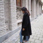 Chunky teddy coat - black (6278785564839)