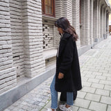 Chunky teddy coat - black (6278785564839)