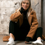 Chunky teddy coat - honey (6278780223655)