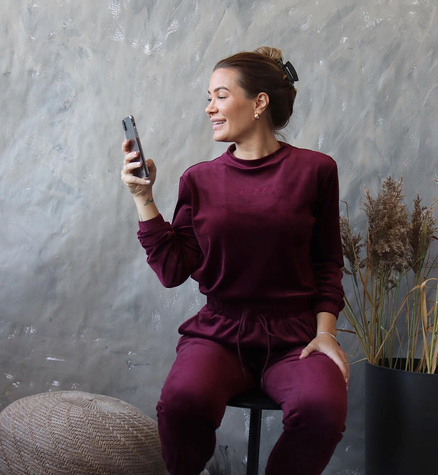 Soft velvet pant - Burgundy